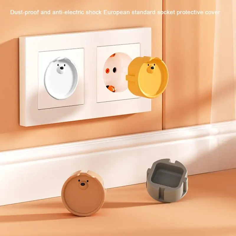 Child Proof EU Plug Silicone Covers Electrical Socket Protective Cover Children Safety Guard Anti Electric Shock Protectors