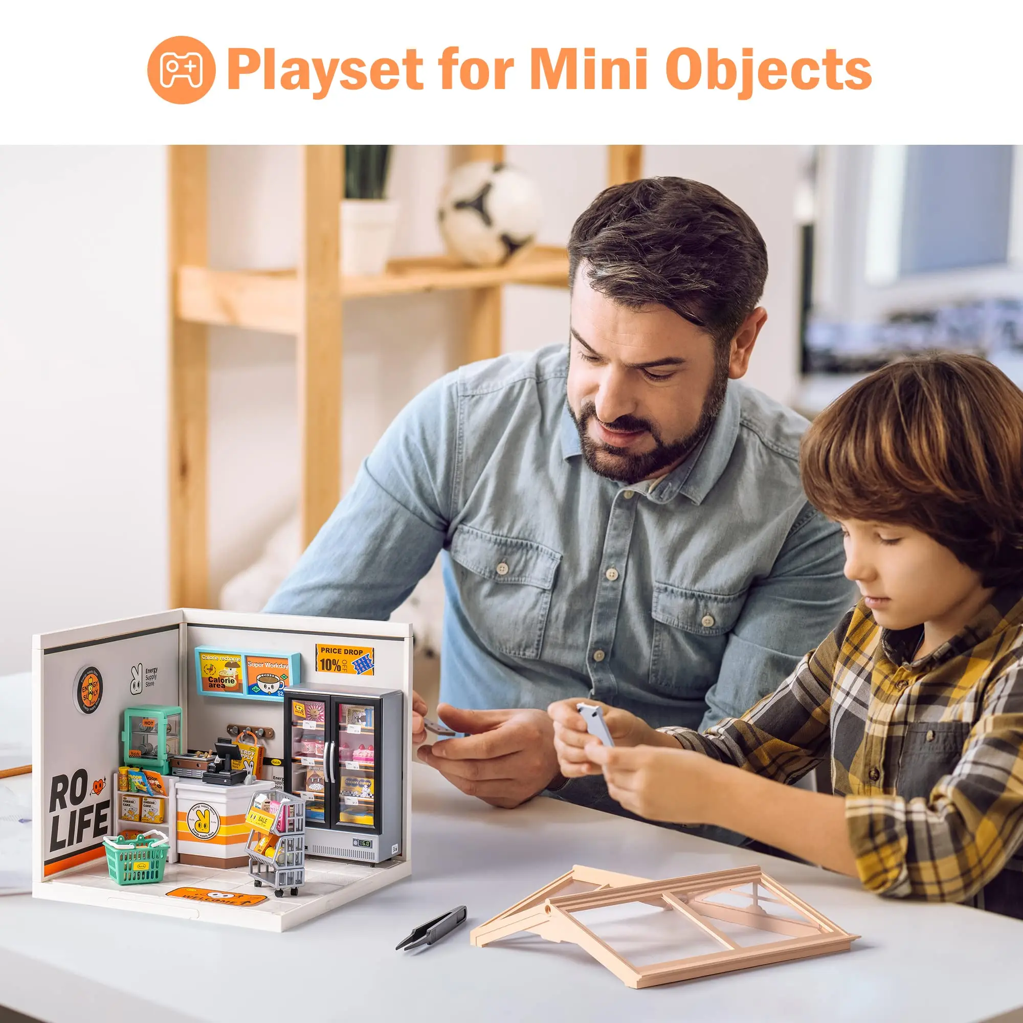 Robotime Rolife Miniature Doll House Kit, 3D plástico Puzzle, Super loja,  Breezy Time Cafe, DIY - AliExpress