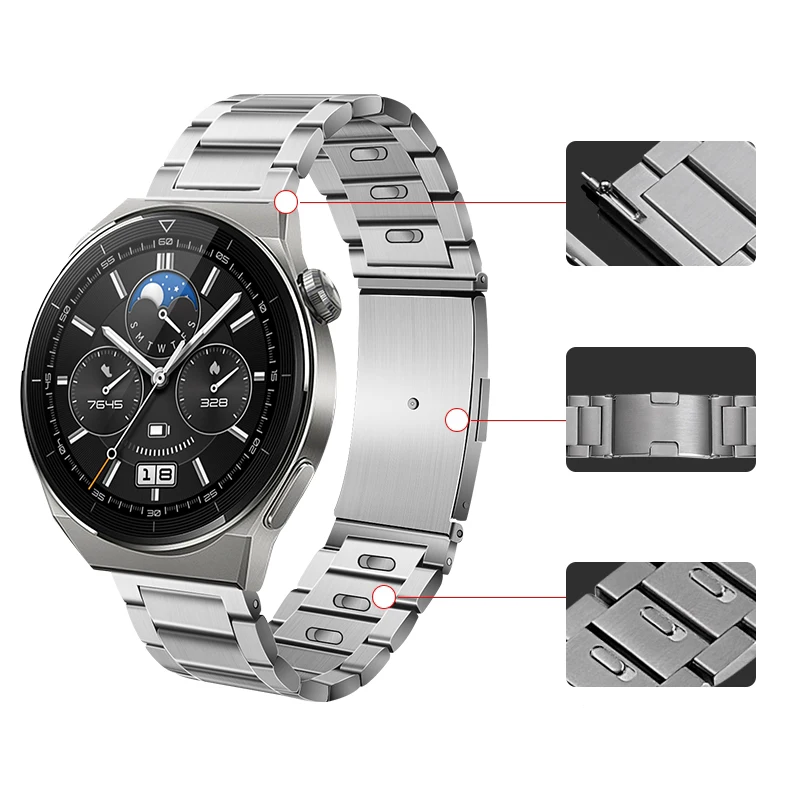 

22mm Steel Strap for Huawei Watch GT3 Pro 46mm Watchband Stainless Steel Quick Release Wristband for GT2 Pro GT2 2e Gt Runnner