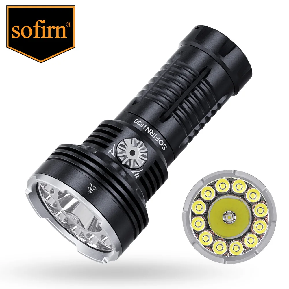 Sofirn IF30 LUMINUS SFT40 ledes Villanófény Hatalmas 12000lm 32650 Tettlegesség lanterna USB C újratölthető Zseblámpa kültéri kemping ligh