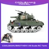 COOLBANK 1/18 2.4G RC Tank US. M4A3 Infrared Remote Control Main Battle Tank Model, WWII Tank RC Military Vehicle Model For Boys 1