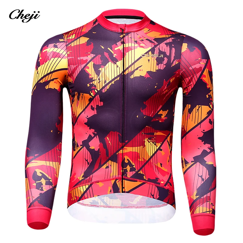 thumbnail image 1 of CHEJI Maillots de ciclismo de otoño de manga larga con cremallera completa Ropa para andar en bicicleta Deportes para hombres Equipo de ciclismo delgado y transpirable 2024, 1 of 5