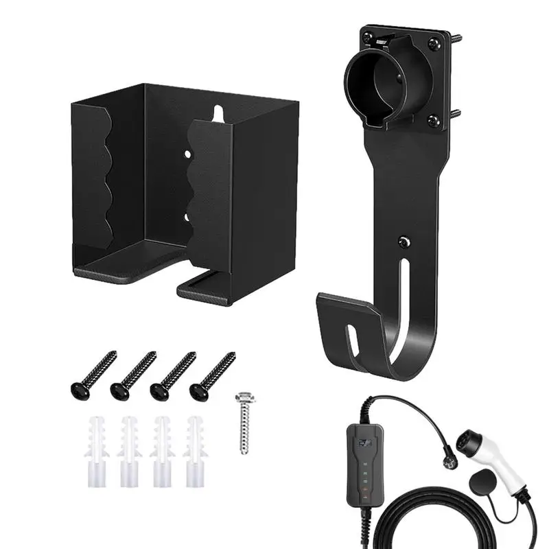 

Ev Charger Holder Wall Mount Wall-Mount Electric Vehicle Charger Holster With Control Box Holder Electric Vehicle Charger