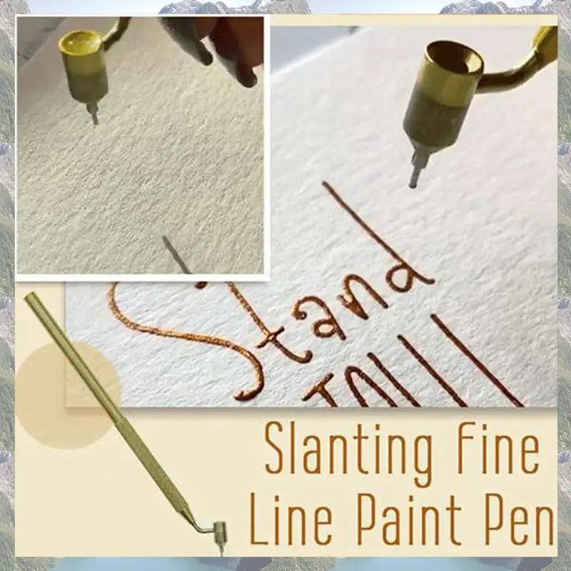 2025 Trend 3X 경사 파인 라인 페인트 펜, 라벨 디테일링 파인 라인 유체 작가 페인트 애플리케이터 펜, 락 칩용, 1