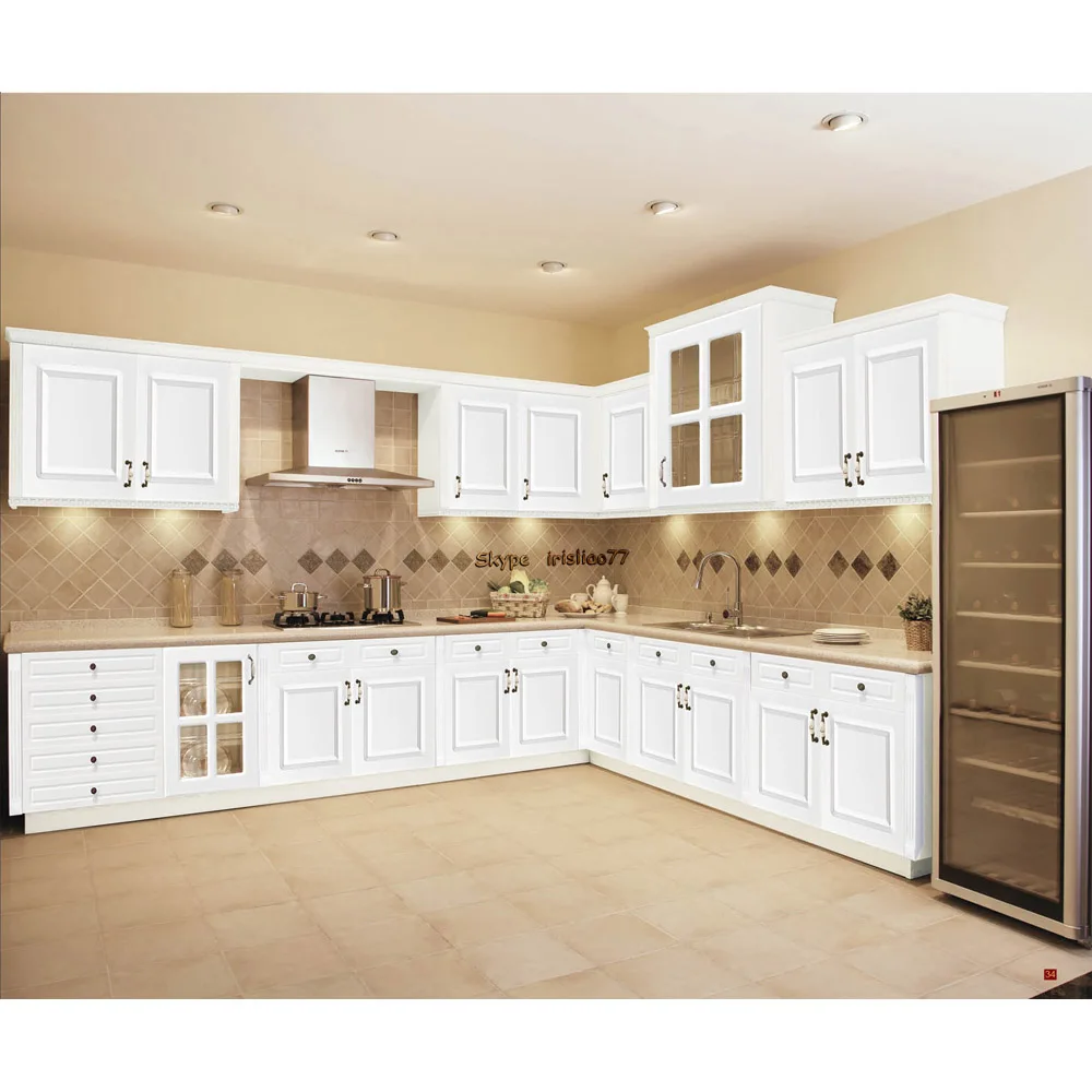 

White Kitchen Cabinet Solid Wood Furniture