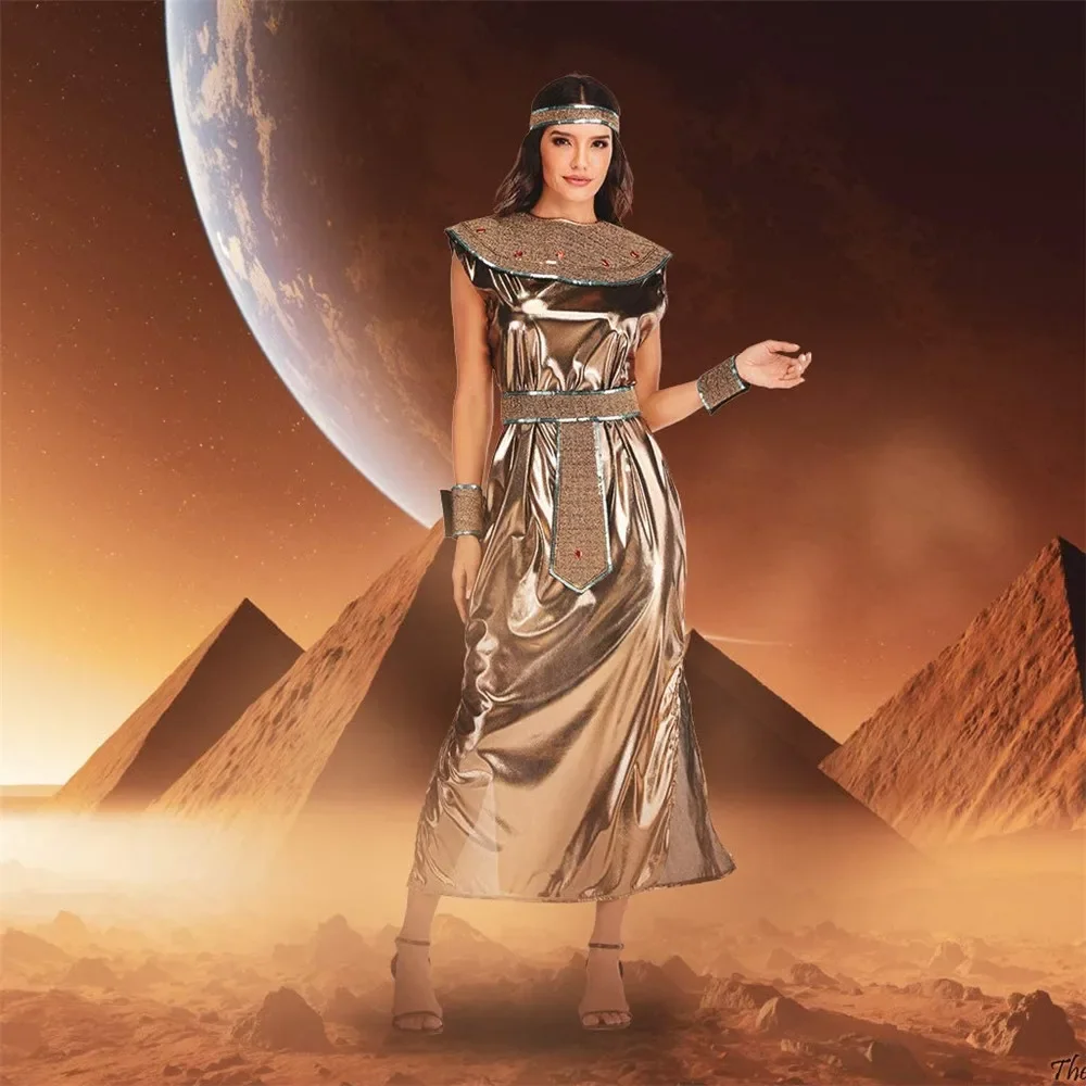 Women Ancient Egyptian Goddess Cosplay Dresses Adult Halloween Pharaoh Costume Carnival Easter Purim Fancy Dress - Image 2