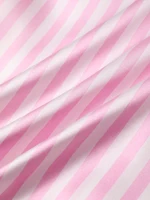 Satin Silk Women Pajamas Set Short-Sleeved Student Homewear Two-Piece Cardigan Lapel Senior Sense of Pink Striped Large Size - Image 5