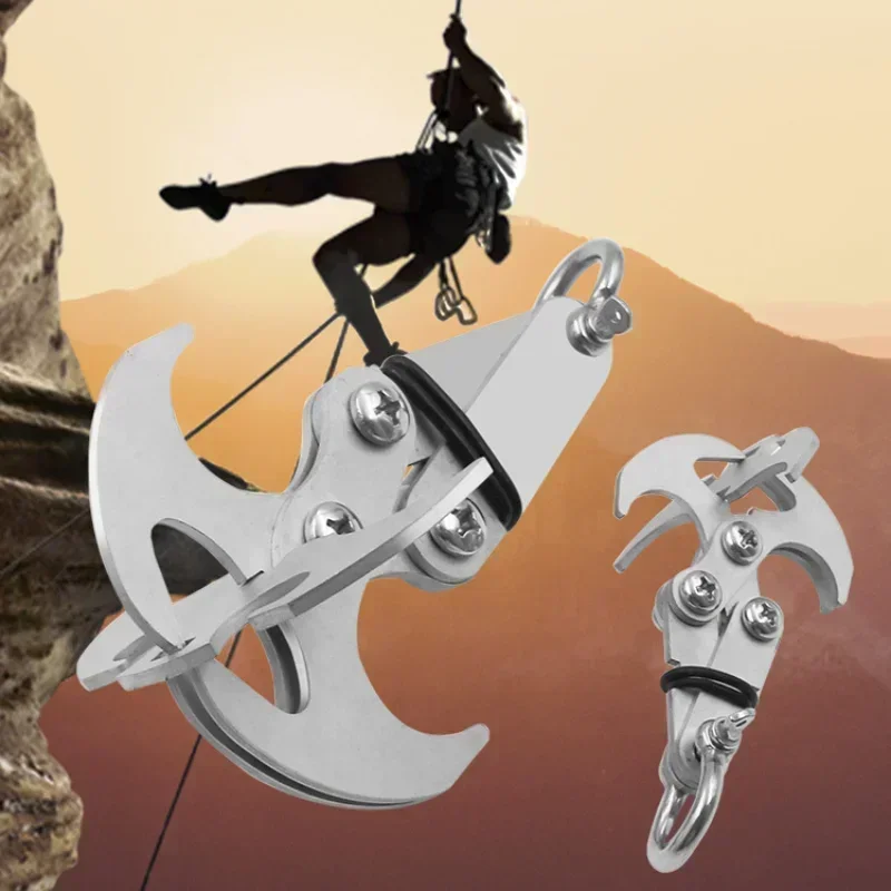 Stainless Steel Magnetic Grappling Hook Folding Climbing Claw Outdoor Activities Folding Grappling Hook