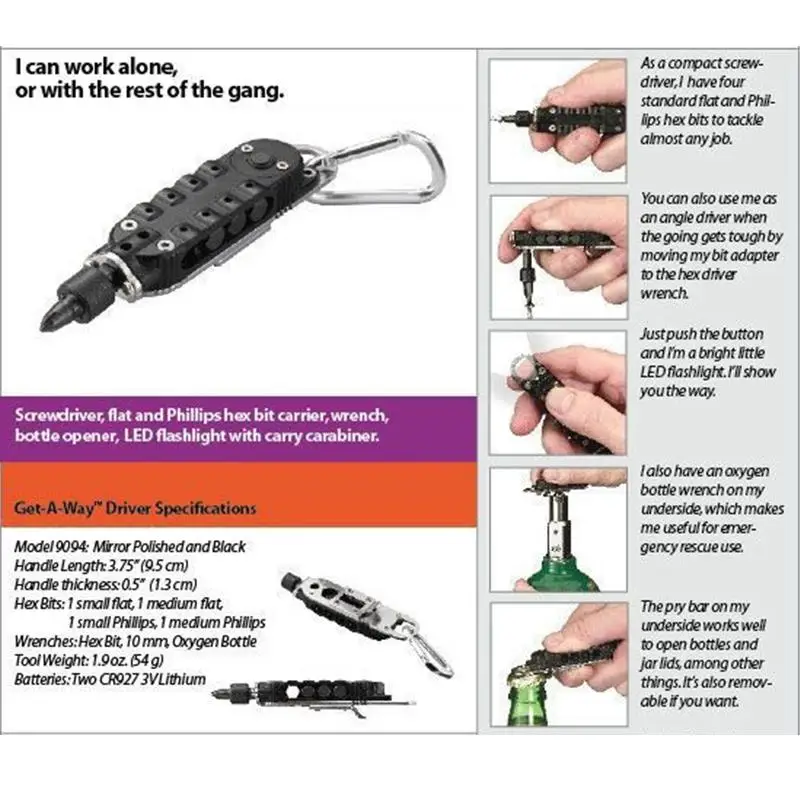 Multifunctional Screwdriver Stainless Steel Pocket Keychain Tools Outdoor Camping travel EDC Survival Equipment