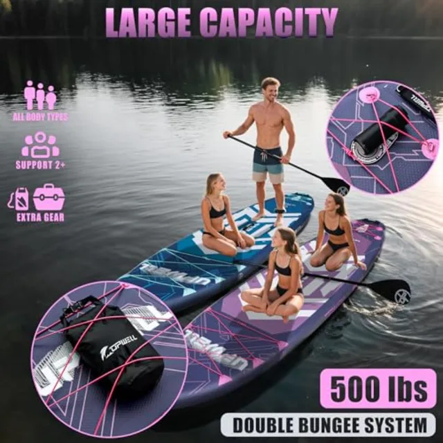 11'6"×35" Extra Wide Inflatable Paddle Board, Stand Up Paddle Board for Youth and Adults, Stable Design, Premium SUP Accessorie