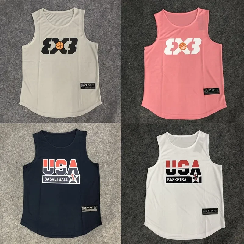 Loose Men's Basketball Vest American Style Sleeveless Summer Quick Dry Training Sports Top Male Model Sportswear