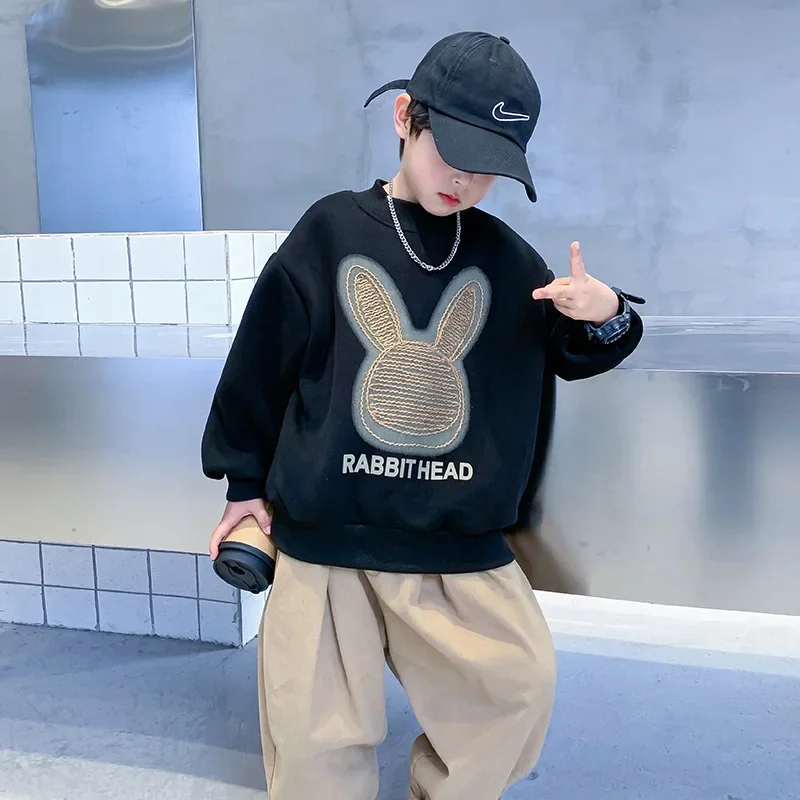 thumbnail image 1 of Autumnblack-Sudadera de conejo para niños, ropa para niños, colección de primavera y otoño, sudaderas con capucha de marca a la moda, novedad de 2023, 1 of 4