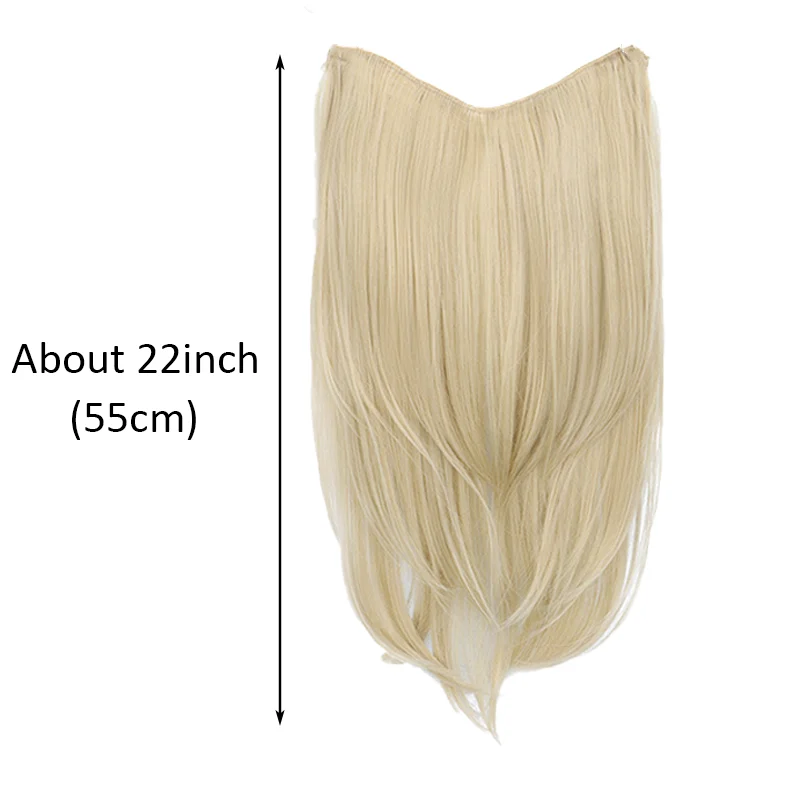 22 inch Synthetic One-Piece Hair Extensions | Inward-Curled Ends | BB Clips Easy Wear, No Damage | Instant Volume & Length