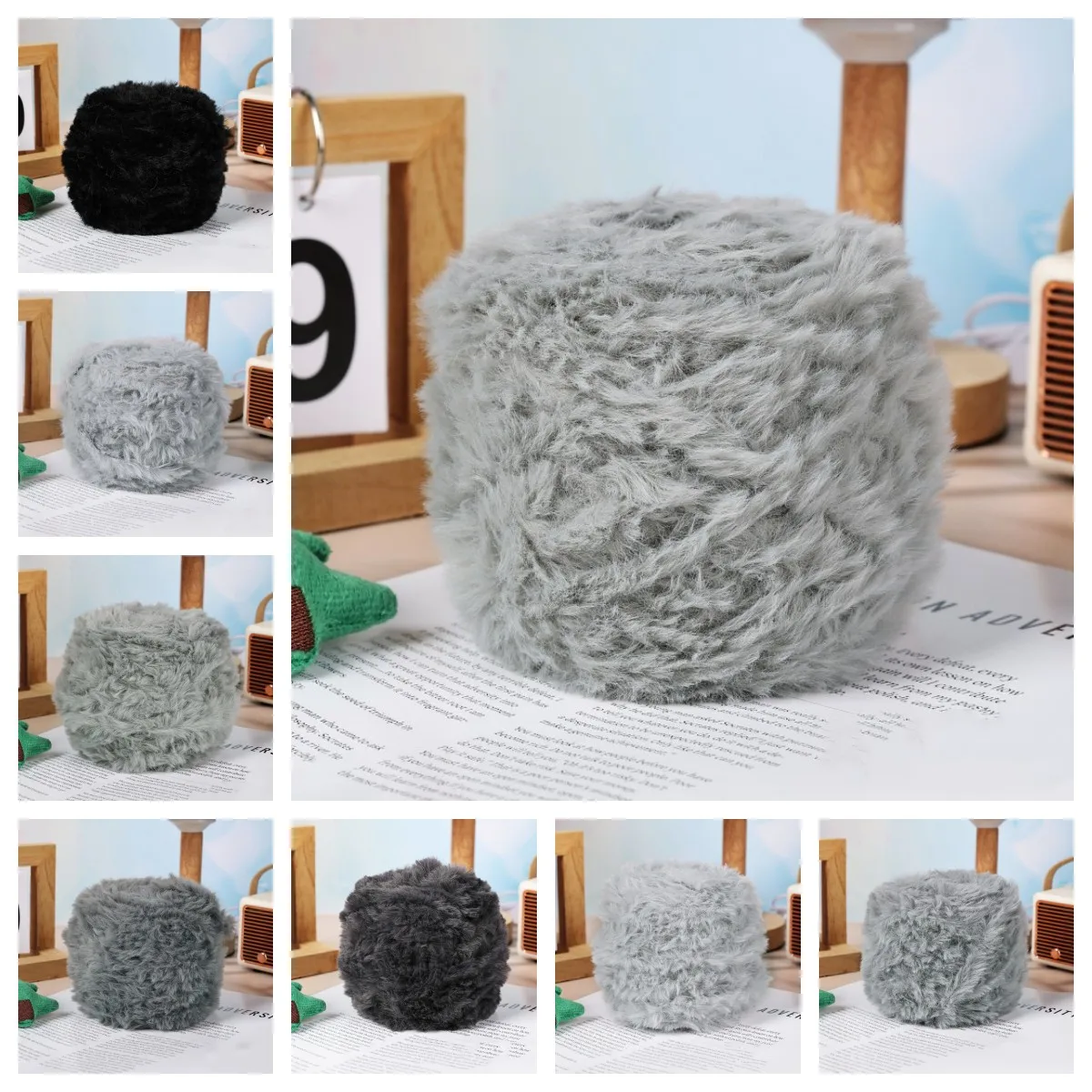 1Skein 50 grams of Black&White Artificial Fur Line For Soft Skin-Friendly Hand-made For diy Crochet Knitting Projects