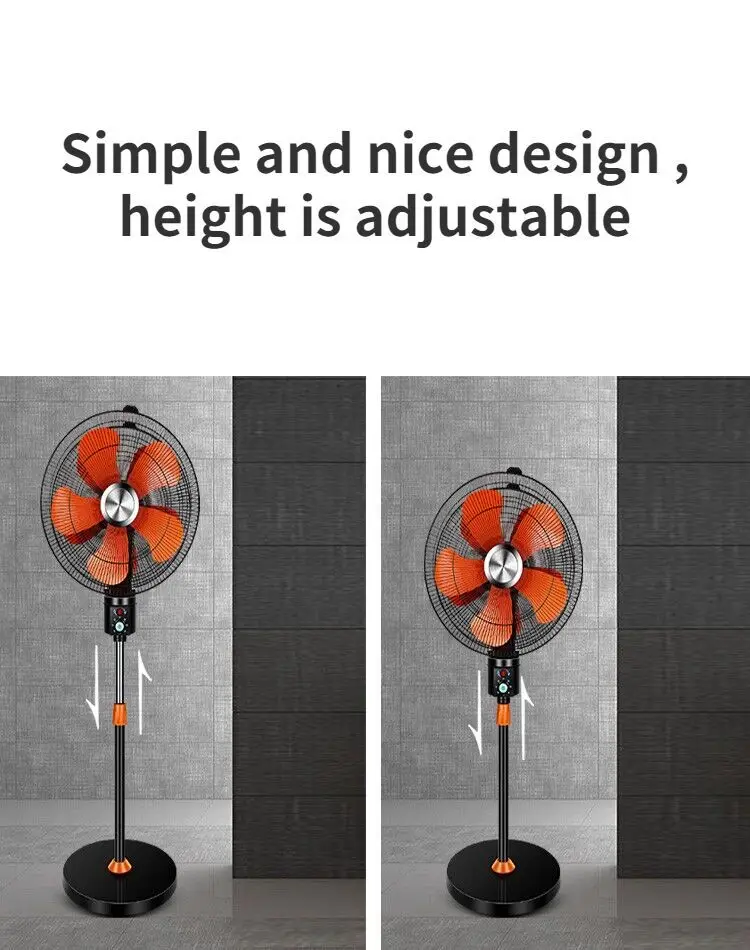 20 Polegadas 3 Velocidade 360 Graus Enrolamento Inteligente Ventilador de Piso de Cabeça Dupla Ventilador Industrial Ventilador Elétrico 6