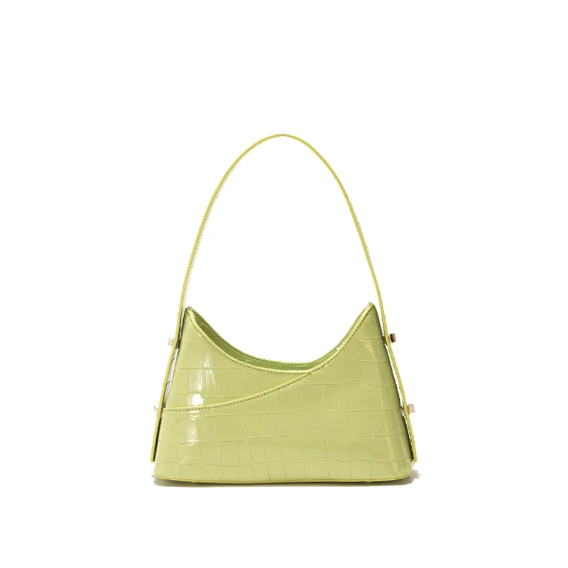 

Stylish Commuting Armpit Bag Crocodile Pattern Fashion Single Shoulder Bag Female French Stick Striped Bag Women's Messenger Bag