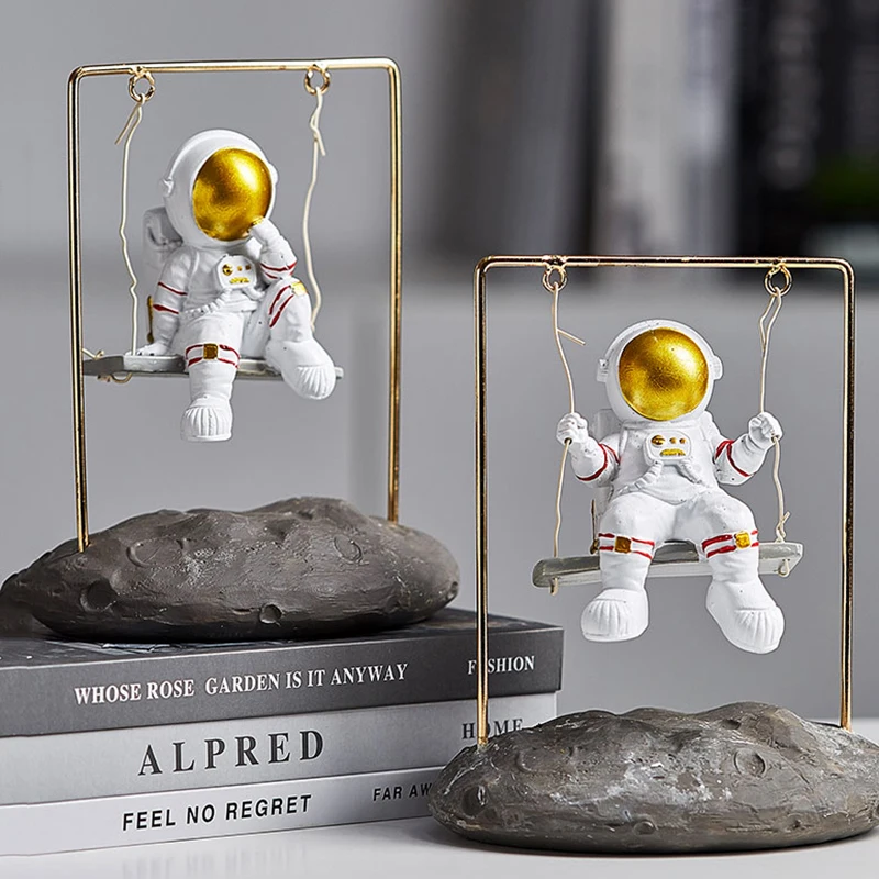 

Nordic Astronaut Figurine Room Decor Creative Swing Spaceman Statue Decor Living Home Miniature Desk Accessories Ornament Gift