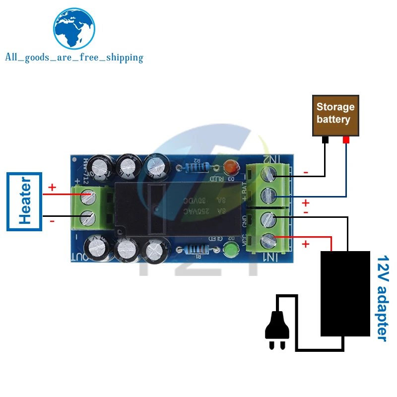 12V 150W 12A Backup Battery Switching Module high power Board Automatic