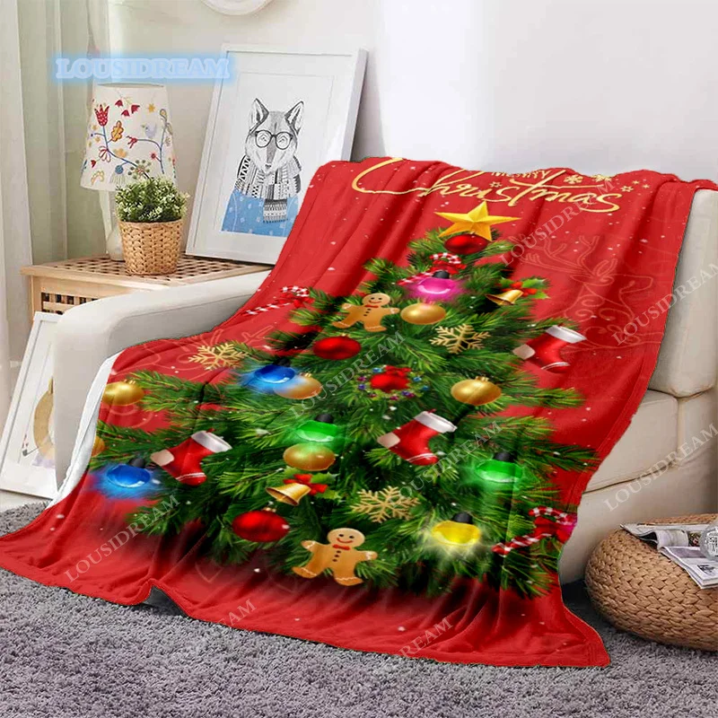 Christmas Gift Snowflake Old Man blanket soft thin blanket gift sofa