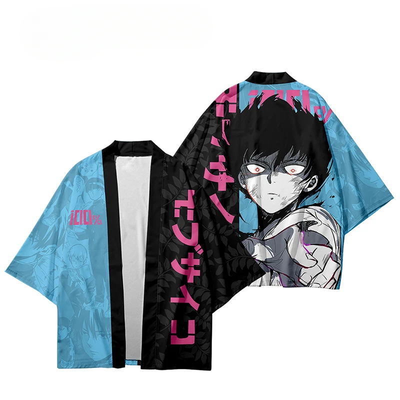 

Manga Mob Psycho 100 Kageyama Shigeo Cosplay Costume Japanese Kimono Cardigan Shirt Haori Cloak Party Tops Streetwear