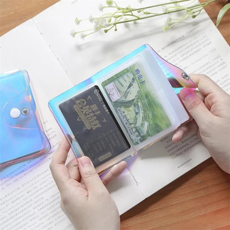 1PC Colorful Short Wallet Transparent Coin Purse Women Wallet Laser PVC Card Clear Short Purse Laser Holographic Women Clear