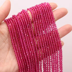 Natural 2mm Dark Green Spinel Beads for Jewelry Crafting - 38cm Strand (Rose Red)