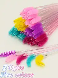 50 - Pack Crystal Lash Brush Comb Disposable Mascara Wands - Professional Makeup Beauty Tool (50Pcs - mix2)