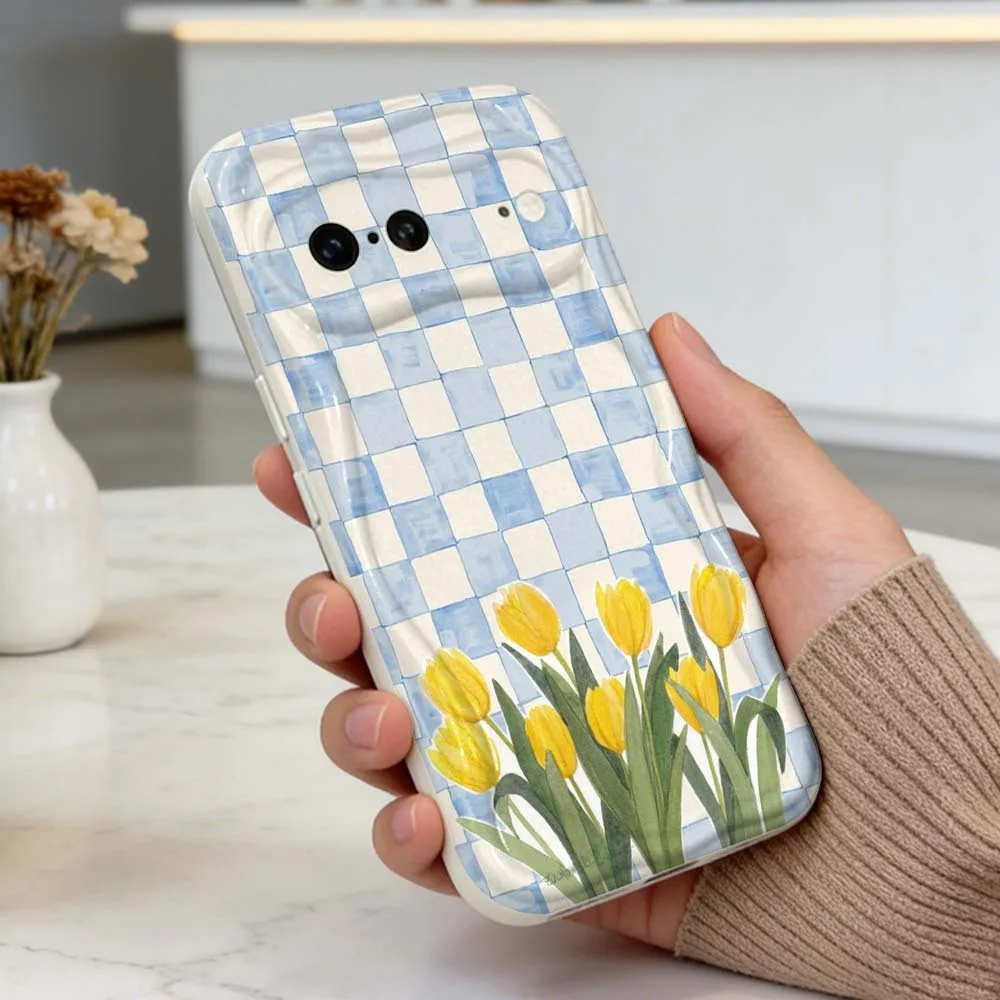 Beautiful Yellow Tulip Patterned Soft TPU Phone Case Back Cover