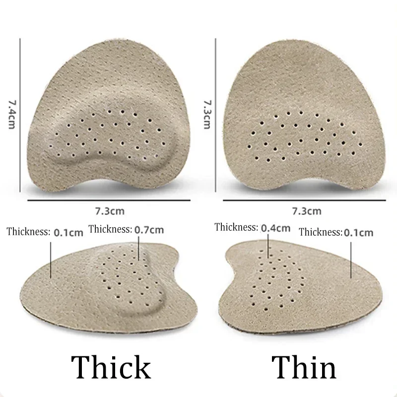 Leather Forefoot Pads for Women High Heels Anti-slip Foot Care Shoe Pads Stickers Pain Relief Insert Insoles Toe Cushions 2pcs