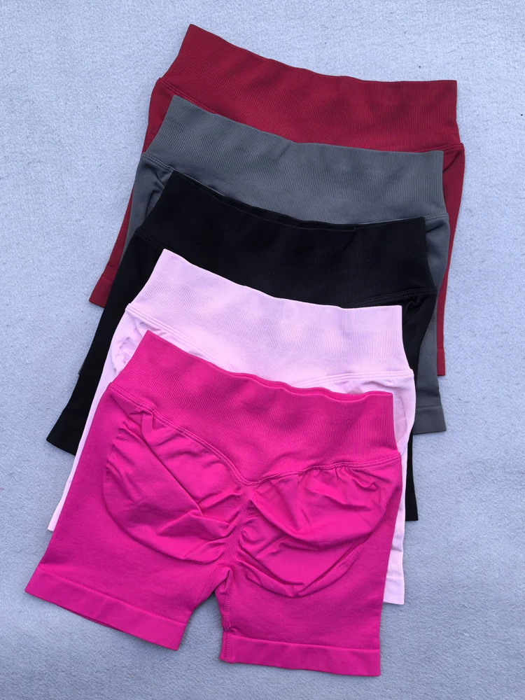 Impact Seamless Shorts 4.5" Ribbed Yoga Shorts Women Flex Scrunch Bum Gym Booty Running Short Butt Lifting Workout Pants sports shorts running shorts yoga shorts workout shorts seamless shorts