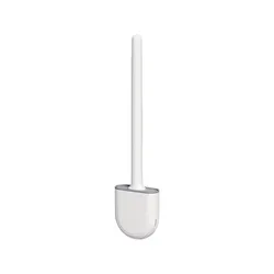Wall - Mounted Long Handle Silicone Toilet Brush - Durable & Easy - to - Clean (White)