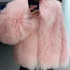 YOLOAgain Women's Real Mongolia Sheep Fur Jacket Dark Brown Sheep Fur Jacket 3