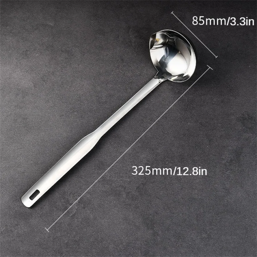 Stainless Steel Soup Fat Oil Separator Ladles Skimmer Spoon Soup Colander for Kitchen Heat Insulation Anti-scalding