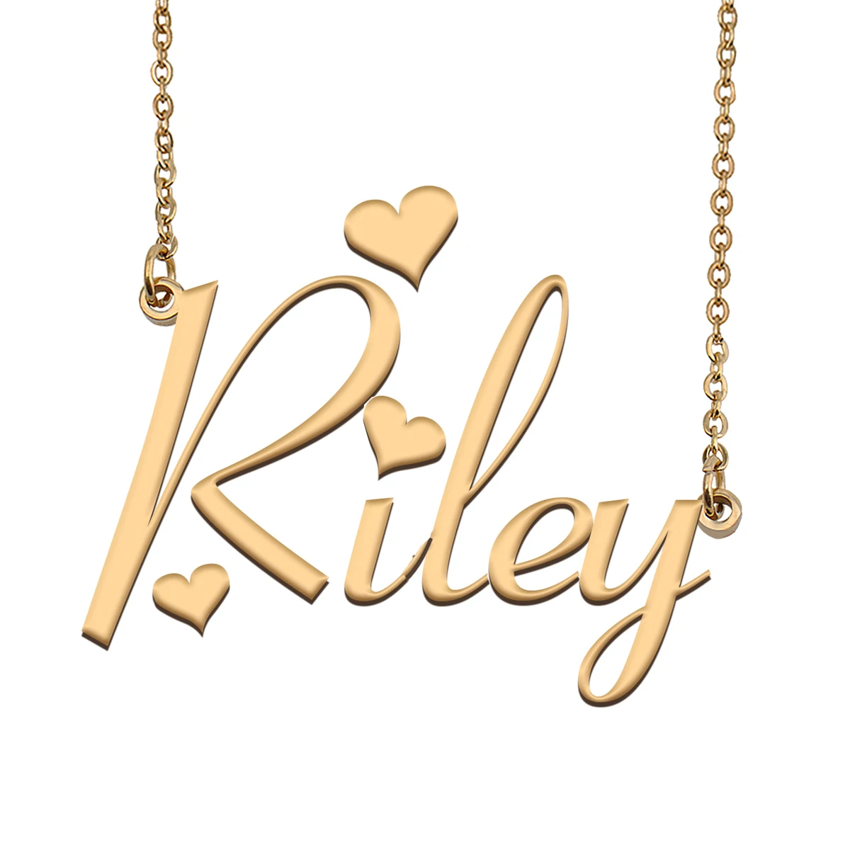 

Riley Name Necklace Stainless Steel Pendant Nameplate for Women Friends Birthday Wedding Christmas Mother Gift