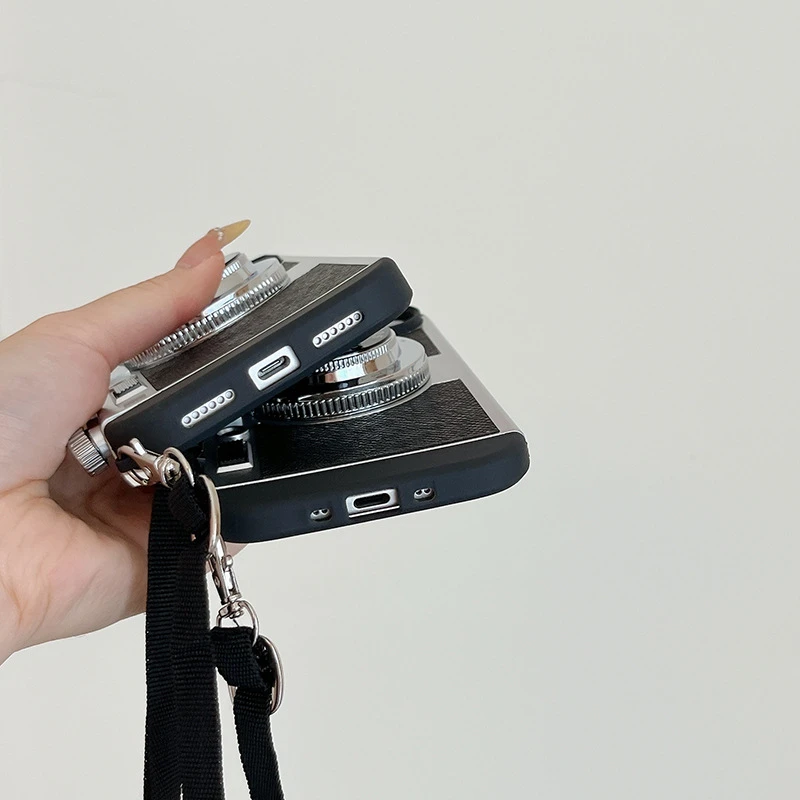 Vintage Camera Design Phone Case with Lanyard