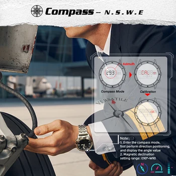 NORTH EDGE Men's Sports Digital Watch Waterproof 50M Altimeter Barometer Compass Business Luxury Men's Watch Outdoor Smartwatch 5