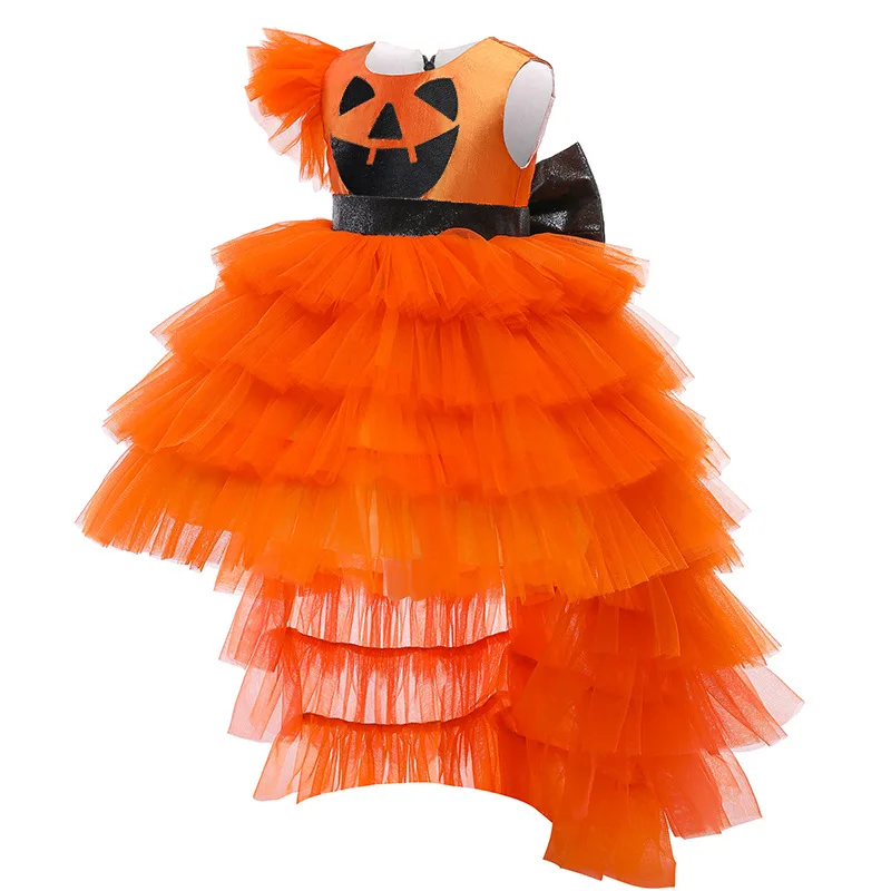 2022 Enfants Déguisement Sorcière Costume Pour Filles Halloween Tutu Robe  de genou avec chapeau Balai Pantyhose Carnaval Cosplay Party Outfit Set