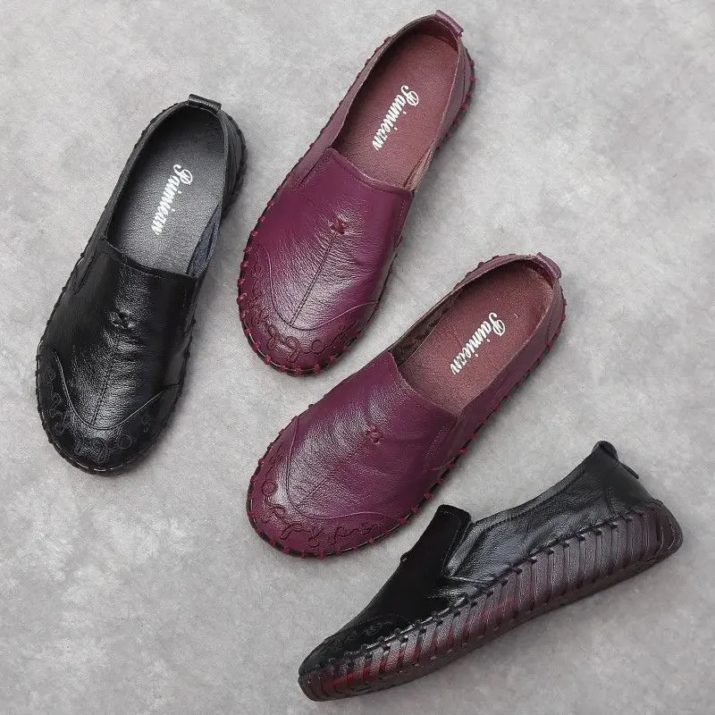 Fashion Cow Leather Loafers Ladies Luxury Brand Moccasins Women Summer Flats Casual Leisuer Daily Oxford Shoes Woman Flats