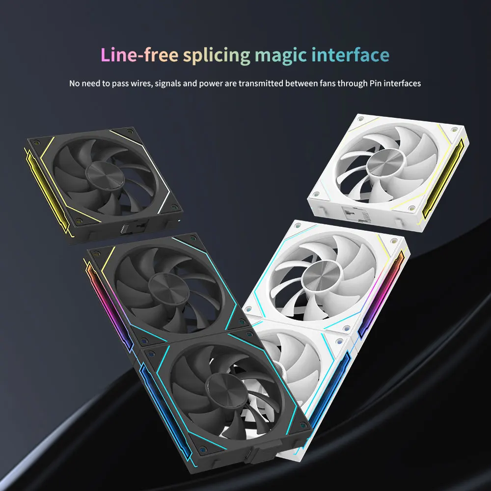 PC Case Fan Mirror Cycle ARGB CD Texture Wireless Splicing 3in1 Noiseless PWM 1800rpm Water Cooling Radiator Ventilador Coolcirc