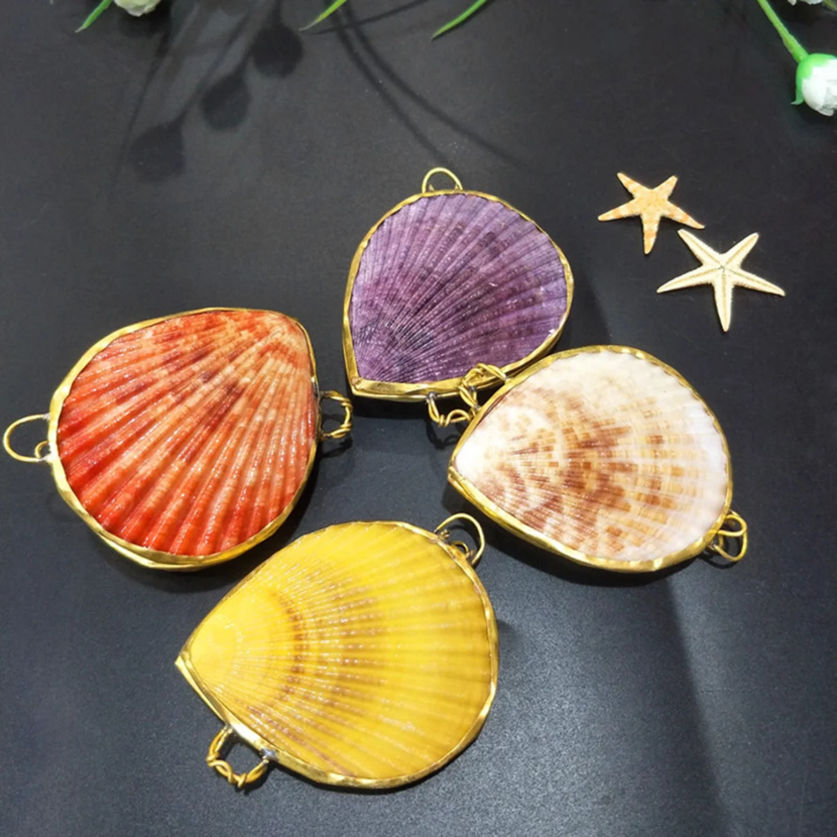Box Shell Dangle Earrings Box Ring Seashell Holder Storage Trinket Container Sea Case Dish Figurine Earring Necklace Organizer