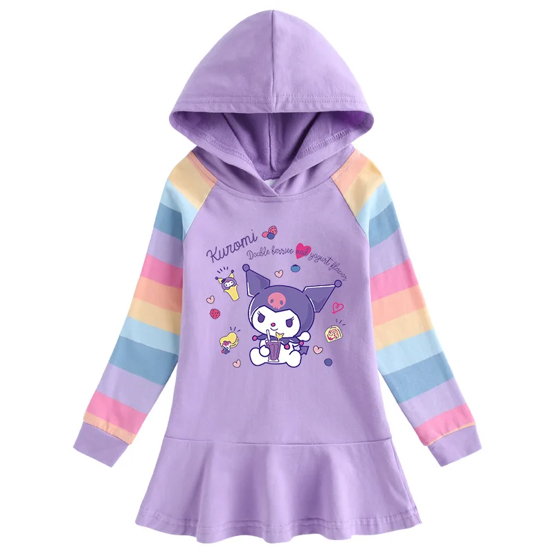 

Платье-свитшот Sanrio для девочек, милый мультяшный Коричный свитшот для детей, Спортивная Толстовка для отдыха, детская одежда, подарок для студентов, весна-осень
