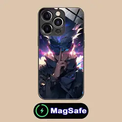 Jujutsu Kaisen Satoru Gojo Luxury Phone Case with MagSafe Glass Cover - iPhone 12 Mini (Black01)