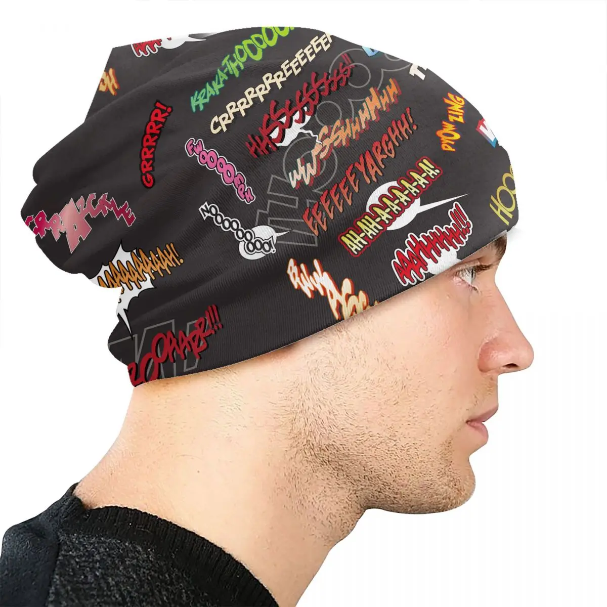 Rock Punk Comic Book Meme Word Bonnet 