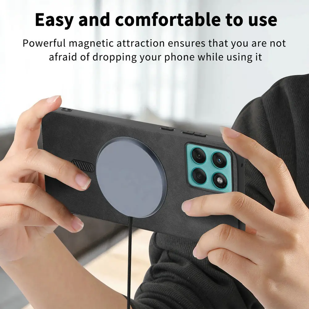 Leather Magnetic Wireless Charging Phone Case