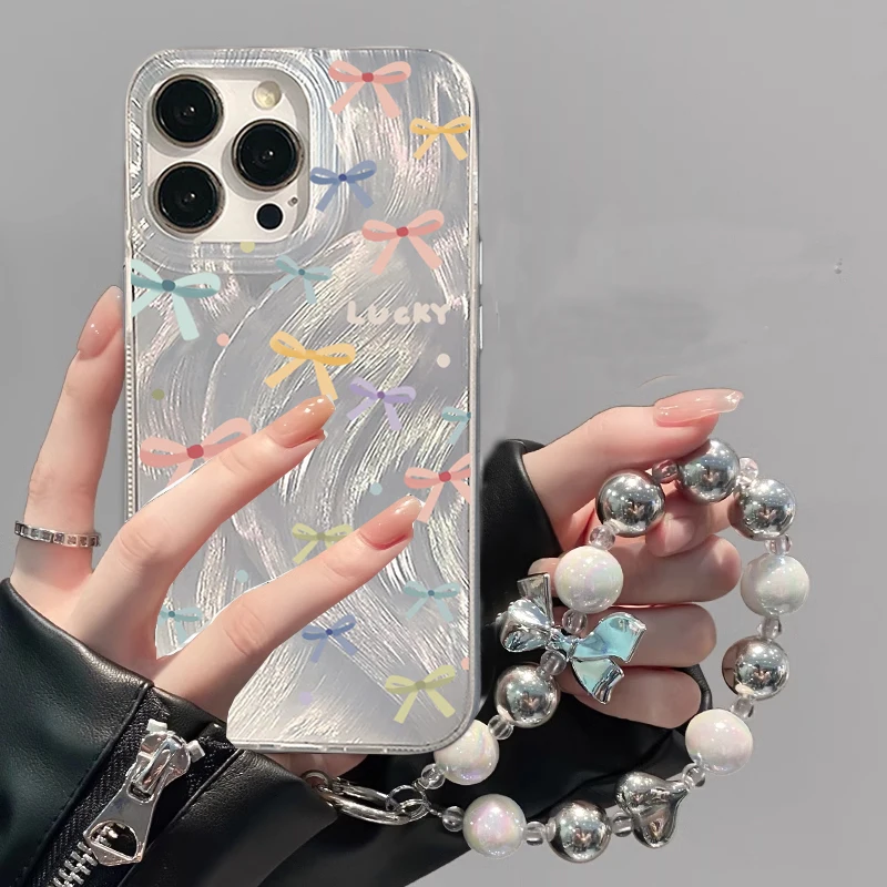 Laser Blue Butterfly Hang Strap Fashion Case