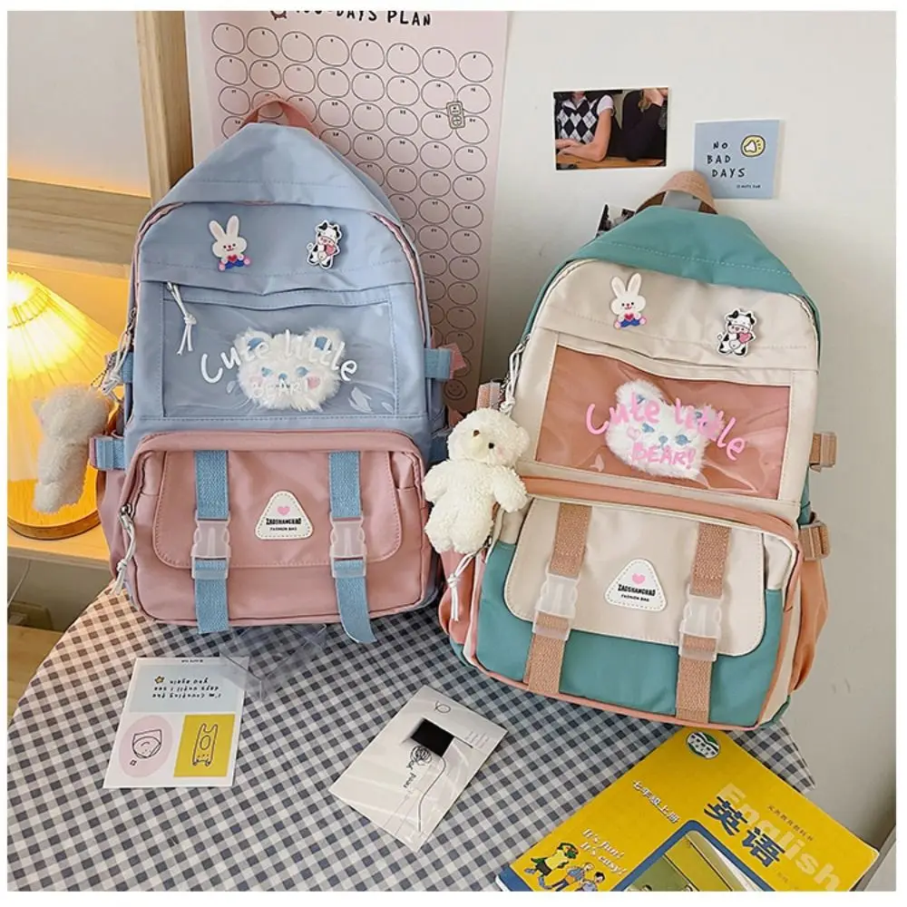 

Холщовый Рюкзак для ноутбука, прочный легкий школьный ранец контрастных цветов, школьный портфель для студентов