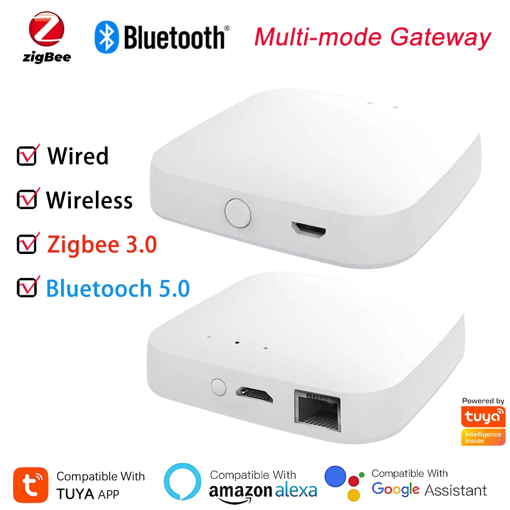 Tuya Zigbee Multi-model Gateway Hub Smart Home Bluetooth Bridge Wired/Wireless Remote Control Center Works With Alexa Google