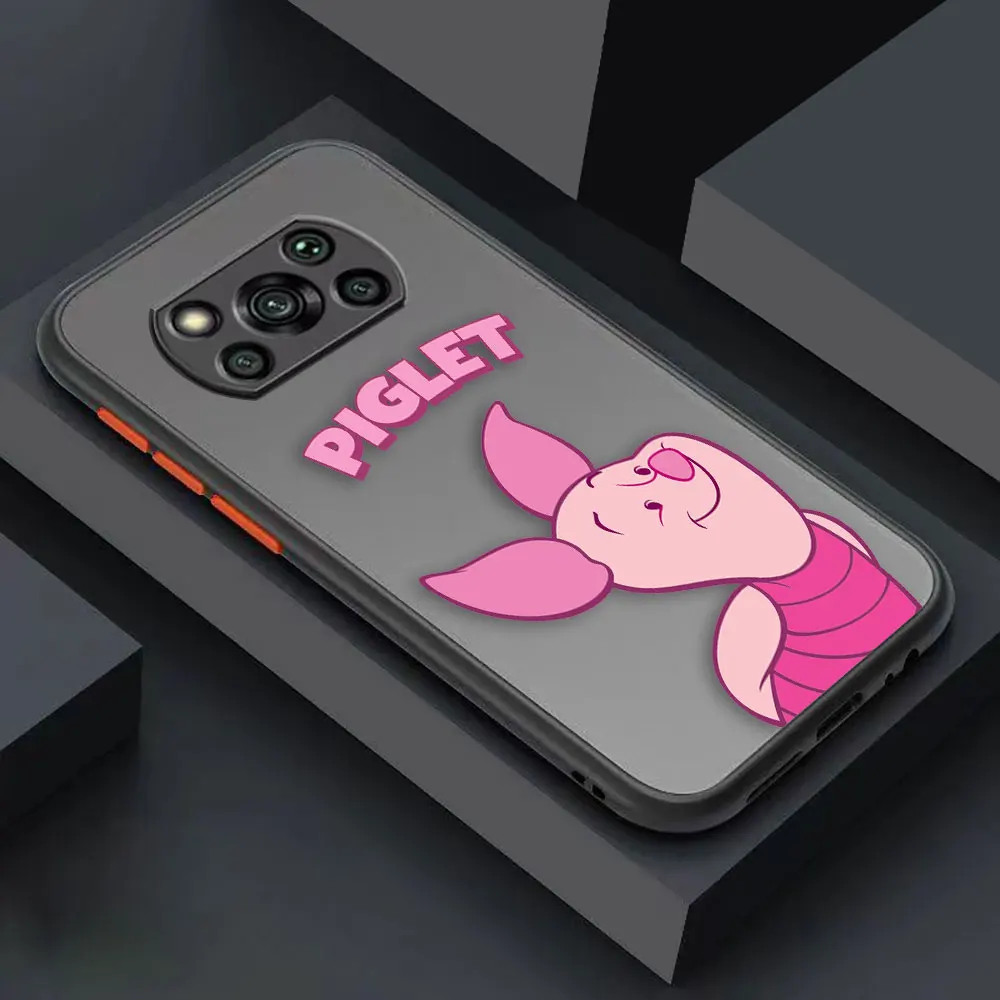 Funda mate para Xiaomi POCO X4 X3 X2 M4 M3 M2 F4 F3 GT F2 C40 CC9 PRO 4G 5G A3 MIX4 CIVI Funda Shell lindo Pink Piglet Anime