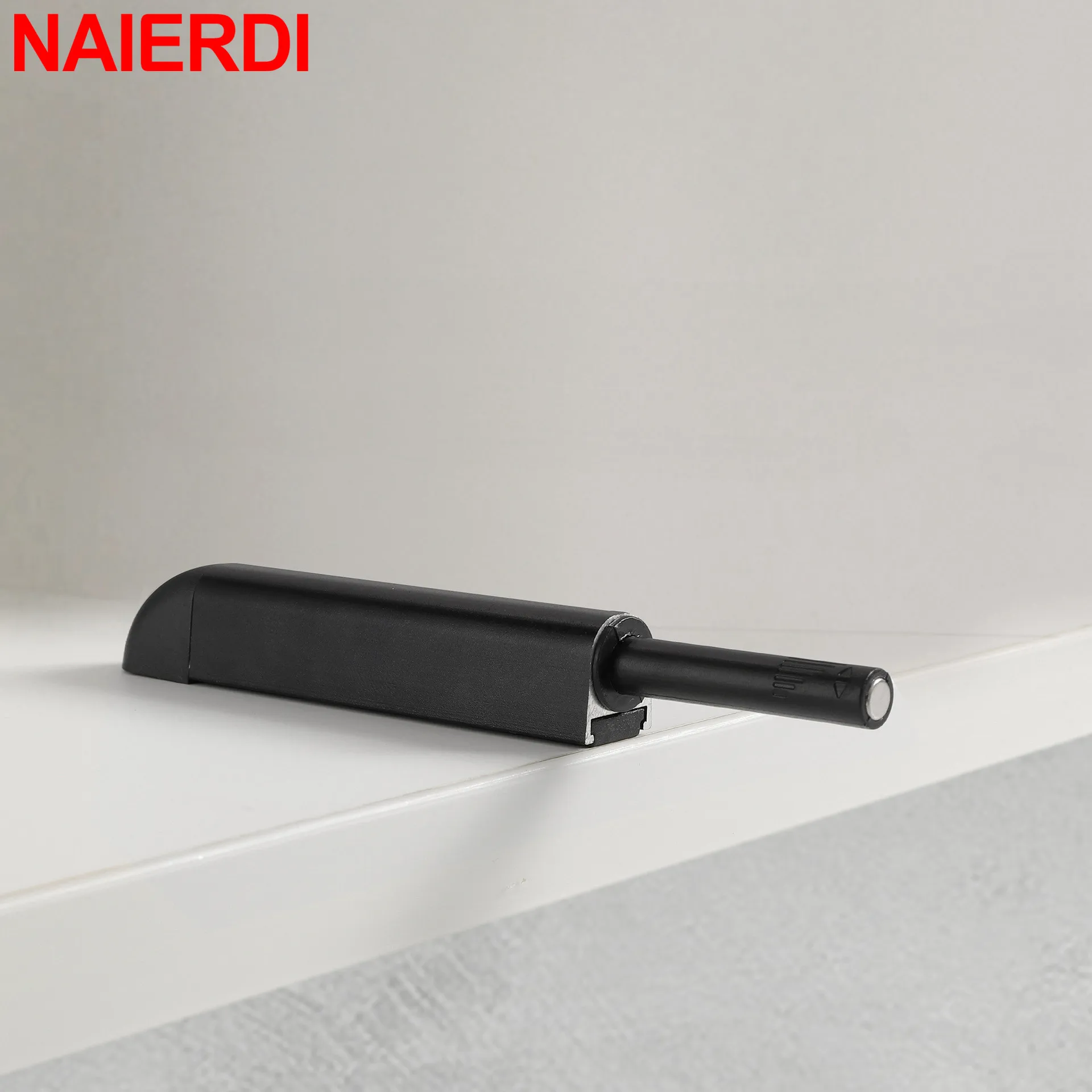 NAIERDI 10PCS Aluminum Alloy Cabinet Catches Push to Open Hidden Cabinet Handle Magnet Push Latches for Cabinets Door Hardware