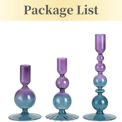 Elegant 4 - Piece Candle Holder Set for Modern Decor and Events (C - 3PCS Purple Blue)